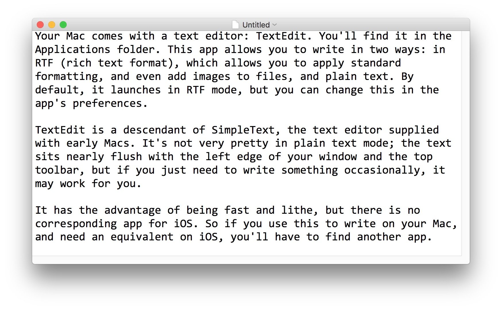text editor for apple mac